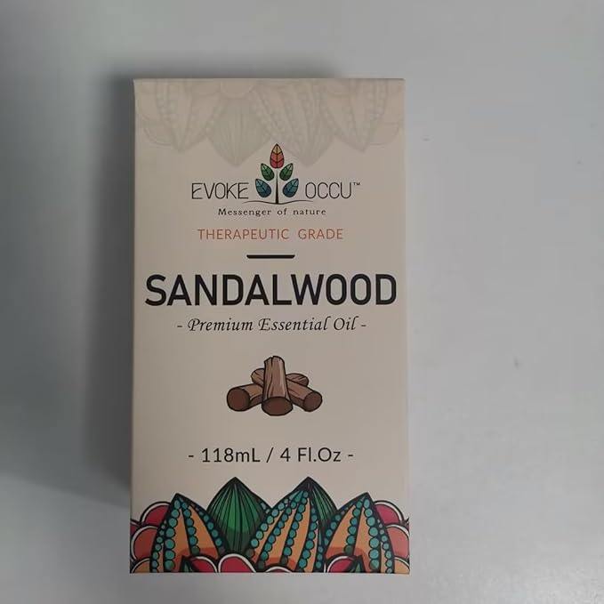 EVOKE OCCU Sandalwood Essential Oils for Skin Care, Diffuser, Perfume, Candle and Soap Making - 4 FL Oz