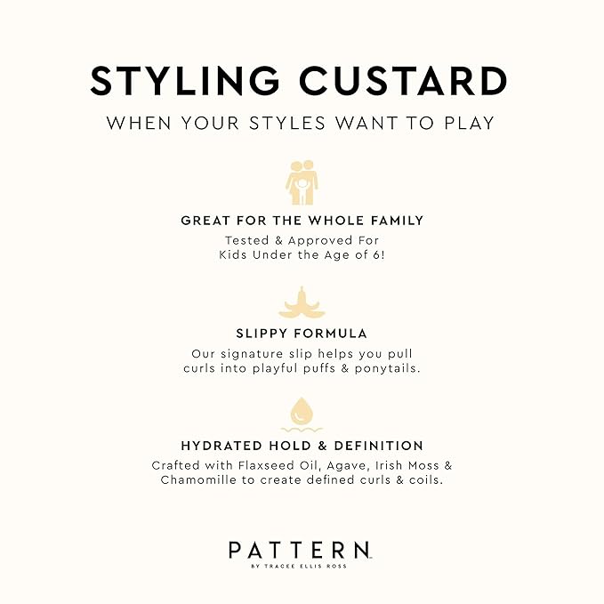 PATTERN Beauty by Tracee Ellis Ross Styling Custard, 15 Fl Oz, Best for Curlies, Coilies and Tight-Textured Hair, 3a-4c