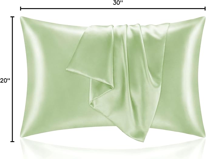 BEDELITE Satin Pillowcase for Hair and Skin, Super Soft and Cooling Similar to Silk Pillow Cases 2 Pack with Envelope Closure, Gift for Women Men(20"x30" Queen Size, Gleam)