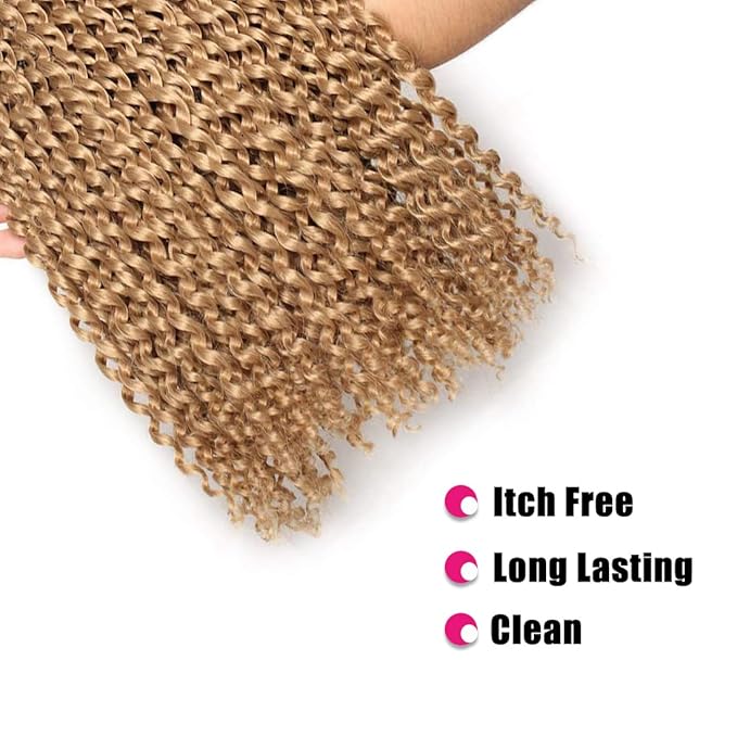 Passion Twist Hair 24Inch, 6 Packs, 27#, Water Wave Crochet Hair for Black Women