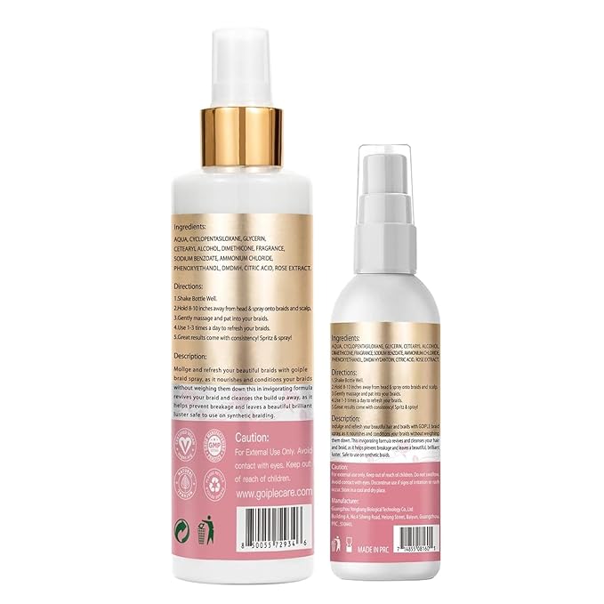 Rose Water Spray for Hair Scalp Moisturize, Daily Moisturizing Refreshing, Rosewater for Hair Natural Loc Moisturizer Spray for Locs Care (200ml&100ml rose spray)