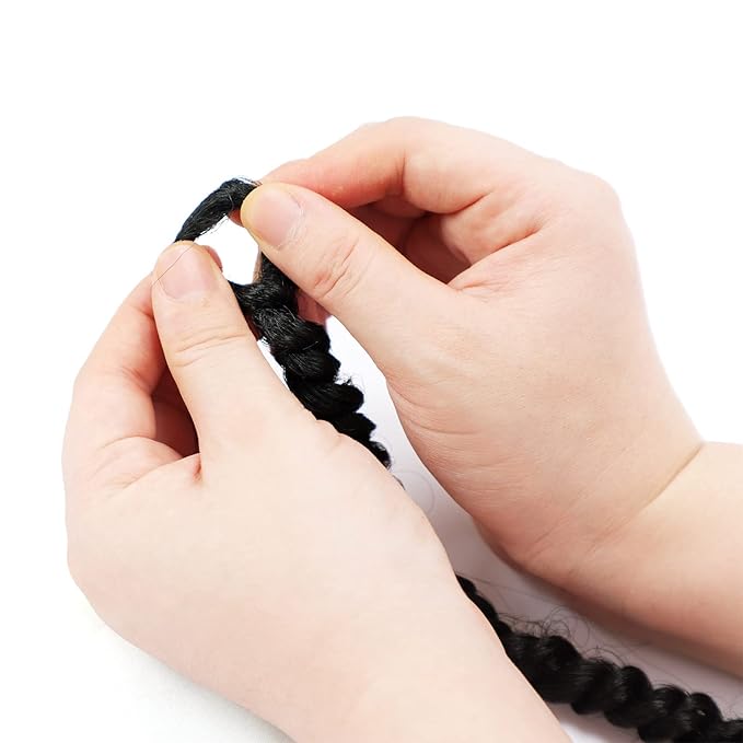 Short Passion Twist Hair 6 Inch Pre-twisted Passion Twist Crochet Hair for Women Girls Pre-looped Water Wave Crochet Braids Bohemian Curly Braiding Hairs Synthetic Hair Extensions 8 packs 1B