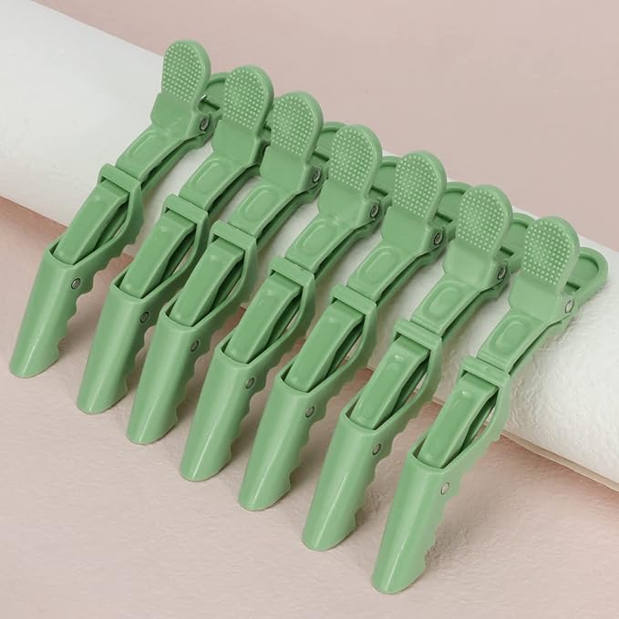 Ondder 14 Pack Alligator Hair Clips for Styling - Larger Salon Pro Clips for Coloring, Cutting, Sectioning, and Hair Accessories for Women, Men, Girls, Teens - Pink Green
