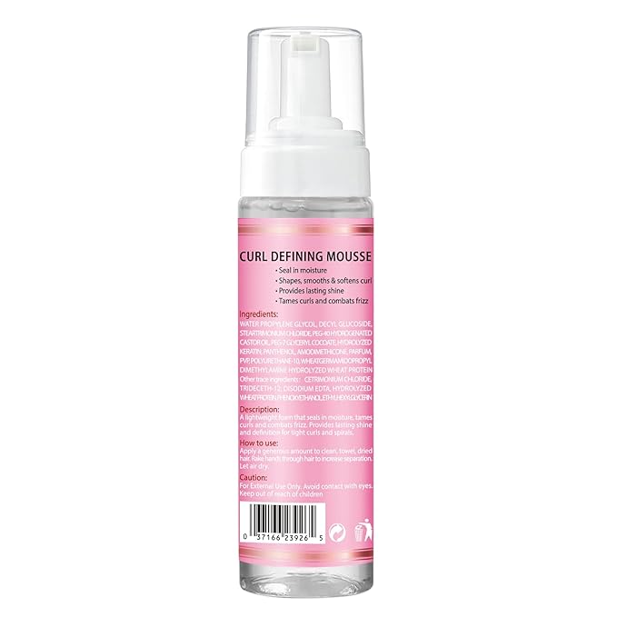 Curl Styling Mousse for Women Definition Curl Control Mousse Enhancing Styling Hair Foam, Smoothing Shapes Hydration Shine Curly Hair Products for Curly, Coils & Wavy Hairs (8 FL OZ)