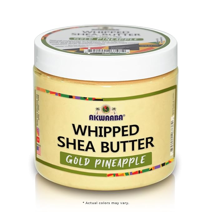 AKWAABA Whipped Shea Butter (Gold Pine) – Nourishes & Moisturizes | Made with Shea Butter | No Dyes & Parabens | 12 oz / 340 g