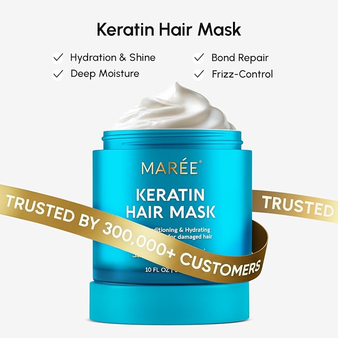 MAREE Hair Oil for Frizzy - Hair Vitamins Keratin Styling Capsules with Jojoba & Argan Oil - Anti Frizz Serum for Women Heat Protectant - Frizzy, Damaged, Dry & Curly - Gotas & Aceite Para el Cabello | for Frizzy, Styling Capsules, with Jojoba, for Wom...