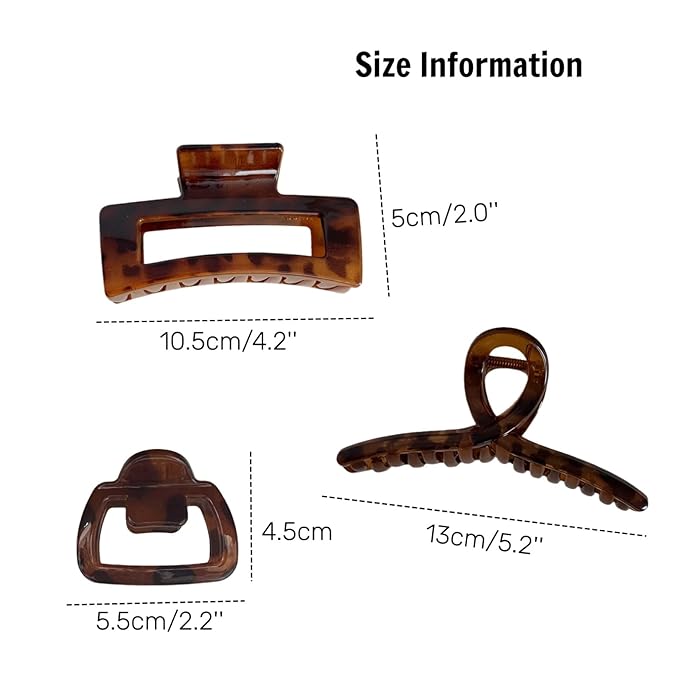 6 Pieces Hair Claw Clips for Women, Tortoise Shell Hair Claw Clip Strong Hold Non-slip Jaw Clips for Women