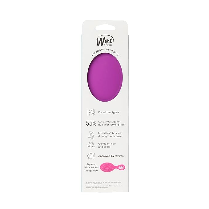 Wet Brush Original Detangling Hair Brush, Purple, Ultra-Soft IntelliFlex Bristles, Detangler Hairbrush Glides Through Tangles With Ease For All Hair Types, For Women, Men, Wet & Dry Hair