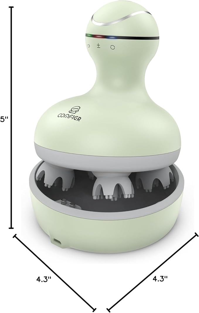 COMFIER Electric Cordless Hair Scalp Massager,Waterproof Head Massager with Mutlti-Modes Vibration,Portable Handheld Head Scratcher for Hair Growth,Full Body Kneading & 84 Massage Nodes