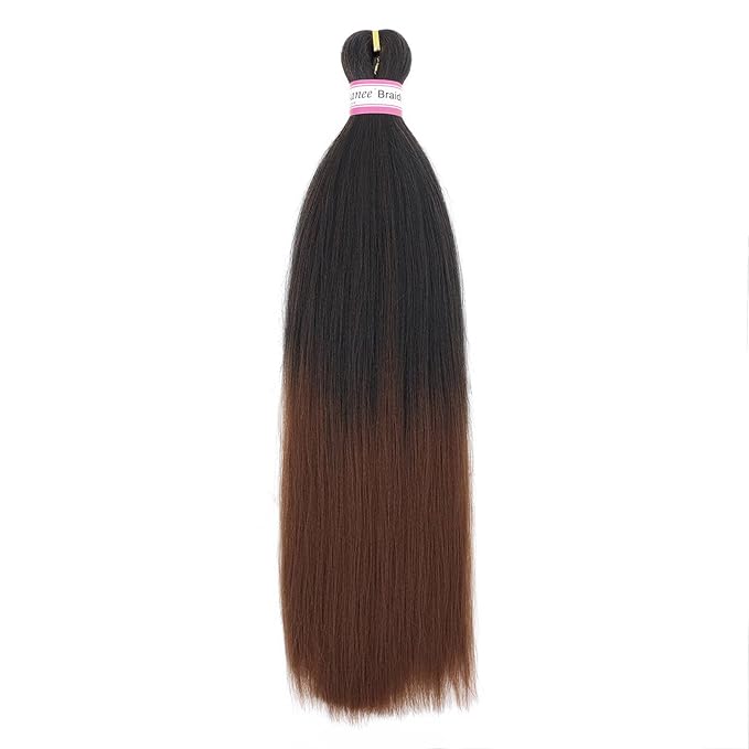 Dorsanee Braiding Hair Pre Stretched 18 Inch 8 Packs Ombre Brown Braiding Hair Extensions for Crochet Box Braids Twists Locs Hair Soft Yaki Texture Hot Water Setting (18inch,#1B/30)