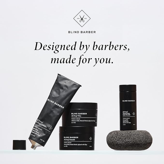 Blind Barber 151 Proof Deluxe Hair Pomade for Men - Water Based Pomade with Hops & Tonka Bean - Heavy Hold & High Shine Finish - Free of Parabens and Sulfates (2.5 oz)