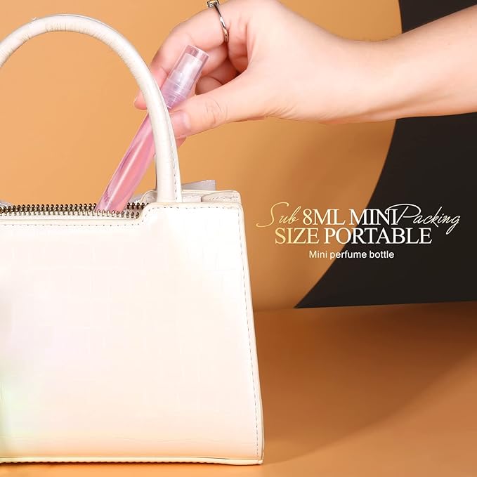 FANDAMEI Mini Clear Spray Bottle, 10 Pack 8ml Mini Plastic Spray Bottle Empty, Fine Mist Refillable Mini Perfume Bottle, Perfume Atomizer, Small Empty Sample Containers, Plastic Portable Travel Bottle