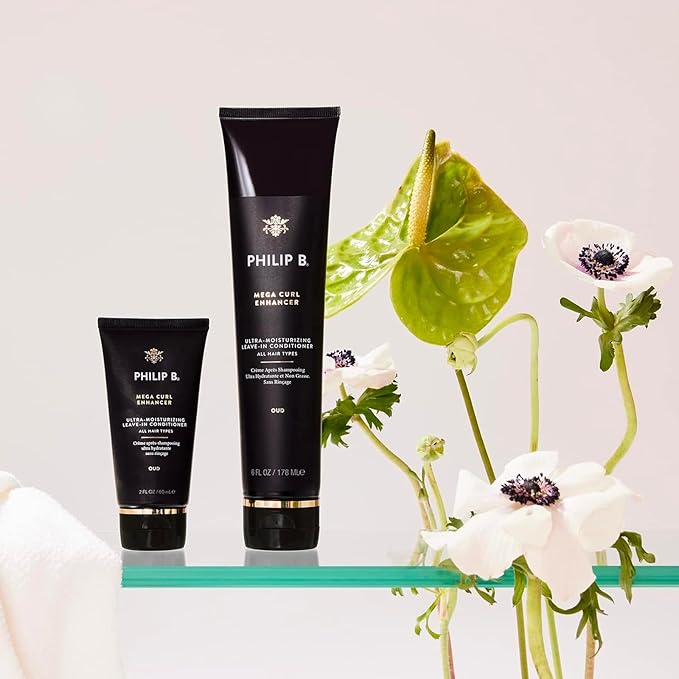 PHILIP B Mega Curl Enhancer, 2 fl. oz. (60 ml) - Ultra-Moisturizing Leave-in Conditioner, Repairs Dry Strands, Tames Frizz