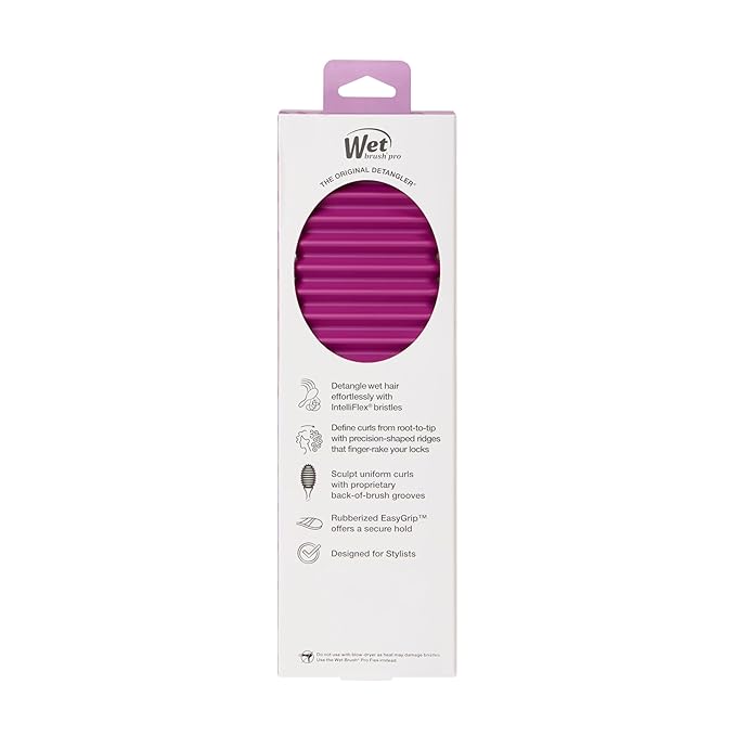 Wet Brush Curl Shaper Detangler Brush, Purple, Curl Defining for Curly, Wavy, and Coily Hair Types, IntelliFlex Bristles Detangle for Frizz-Free Shaping, Made for Women, Men & Kids