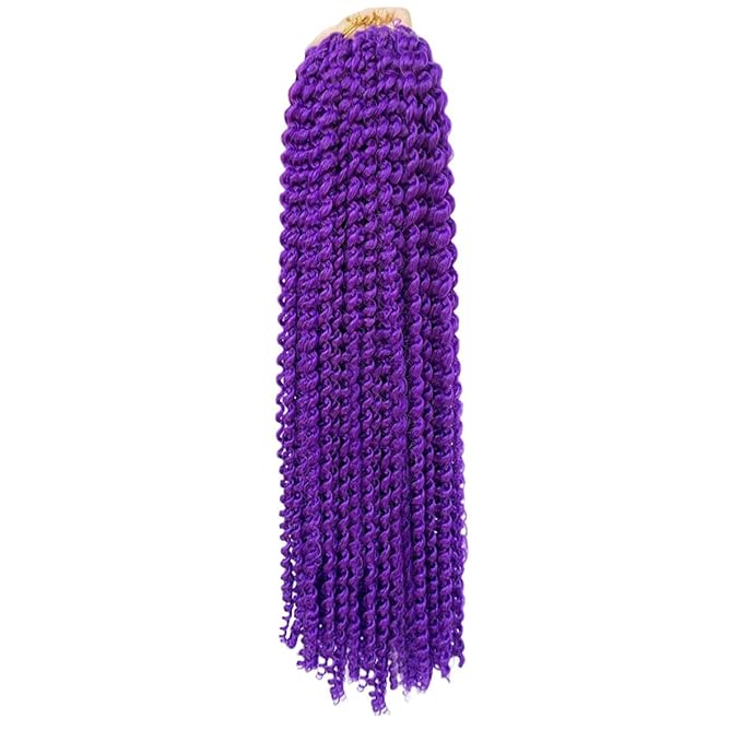 24 inch Purple Passion Twist Hair 2 Packs Water Wave Crochet Hair Passion Twist Braiding Hair Synthetic Extensions for Black Women (24 Inch Purple)