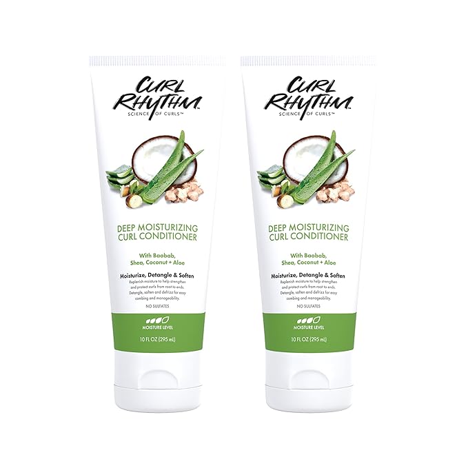 Deep Moisturizing Curl Conditioner - Curly Hair Conditioner with Shea Butter, Coconut, and Aloe - Strengthens and Protects Curls - 2 pc