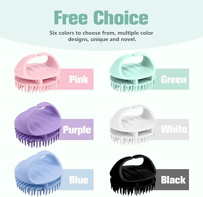 Scalp Massager Shampoo Brush,Scalp Dandruff Removal with Soft Silicone Bristles,Wet & Dry Scalp Care Head Scrubber Hair Washing,Comfortable for All Hair Types,Dark Green