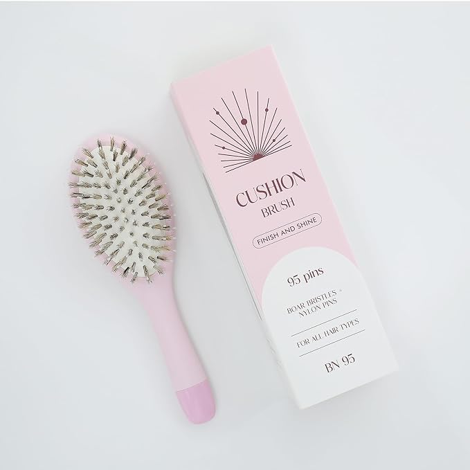 Boar Bristle Hair Brush -boar bristles + nylon pins, Smoothes & Detangles All Hair Types, Hairbrush for Women, Men & Kids, Distributes Oils for Natural Shine & Stimulates Scalp