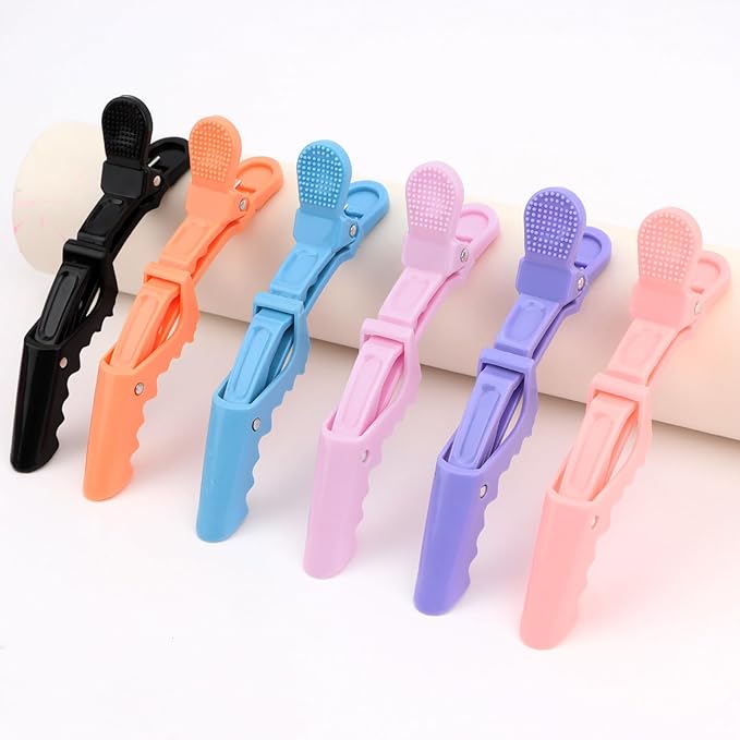 24 Pack Alligator Hair Clips, Professional Clips for Hair Sectioning, Hair Styling Accessories for Women Men Girls Teens,Multicolor(Blue,Black,Purple ,Light Purple ,Orange)