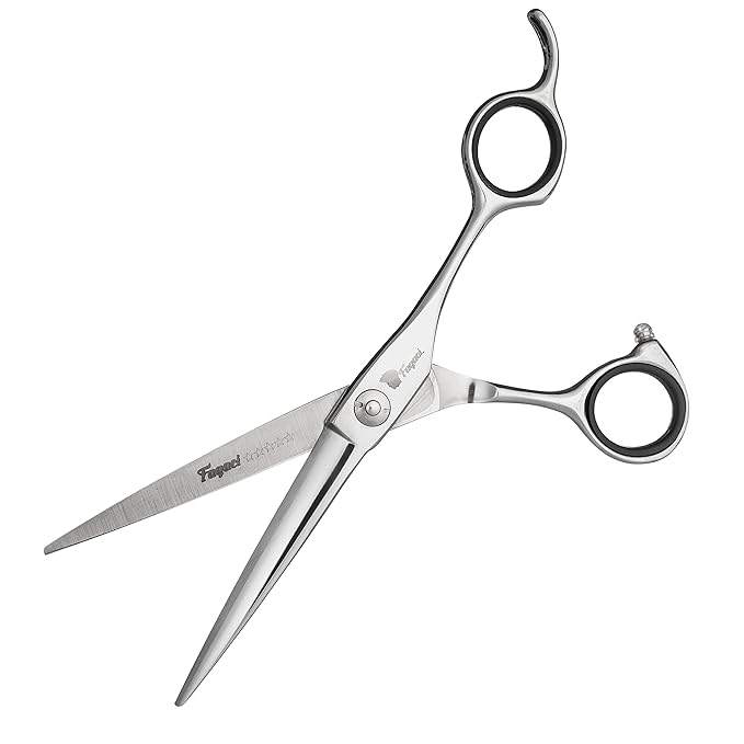 Professional Hair Scissors 6 Inch Off Set with Extremely Sharp Blades, 440C Steel Hair Cutting Scissors, Durable, Smooth Motion & Fine Cut, Barber Scissors with Elegant Sheath, Cleaning Leather & Key