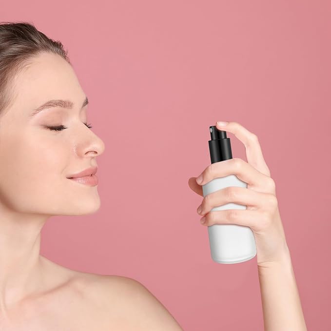 Roshtia 30 Pcs 3.4 oz/ 100 ml Black Glass Spray Bottle Refillable Perfume Atomizer Clear Decorative Empty Bottles with Fine Mist Sprayer Pump for Face Body Travel