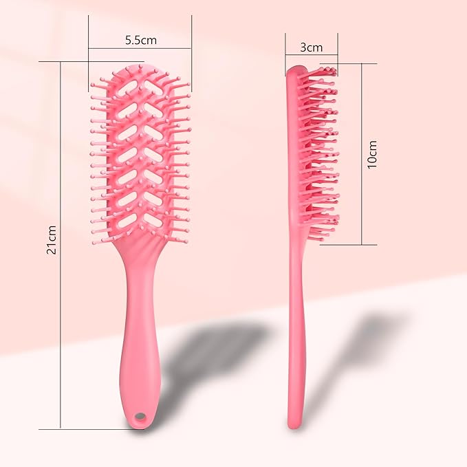 KUWA Detangling Brush for Curly, Thick & Straight Hair - Paddle Brush for Wet & Dry Hair - Pain-Free Detangling