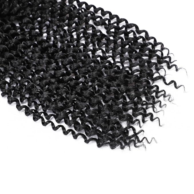 Dorsanee Passion Twist Hair 18 Inch 7 Packs Water Wave Crochet Hair Long Bohemian Curly Braiding Hair for Butterfly Locs, Faux Locs, Boho Style Spring Twist Crochet Braids (1B#)