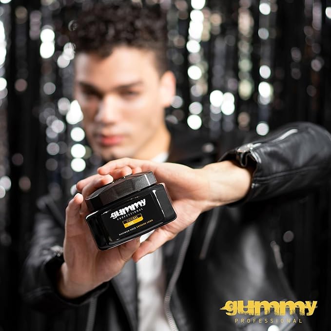 Gummy Professional Plus Hair Gel for Men and Women – Strong Hold Styling Gel for Slick Back Looks, Curls, Braids, Twists, and Edge Control – Clear Gel for Shine, Neat Styles, and Conditioning – 220 ml