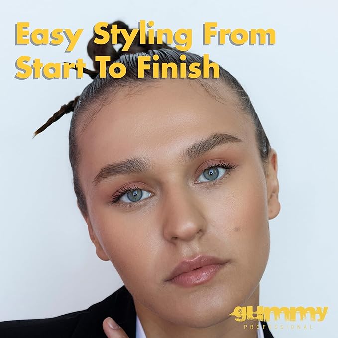 Gummy Professional Plus Hair Gel for Men and Women – Strong Hold Styling Gel for Slick Back Looks, Curls, Braids, Twists, and Edge Control – Clear Gel for Shine, Neat Styles, and Conditioning – 500ml