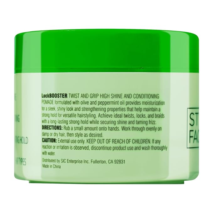 Style Factor Lock BOOSTER Twist & Grip Braid Gel (5 Oz.) with Olive&Peppermint Oil— Strong Hold, Flake-Free, Frizz-Free Hair Braiding Gel for Defined & Long-Lasting Twists, Locs & Braids