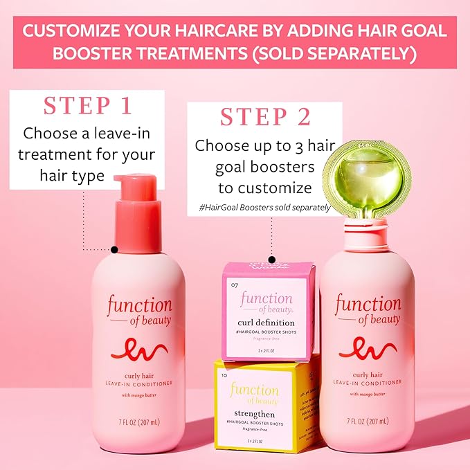 Function of Beauty Curly Leave In Hair Conditioner - Sulfate-Free Leave In Conditioner Treatment for Natural Curls & Bounce - Curl Defining, Hydrating & Moisturizing - Dry & Dull Hair Care Products