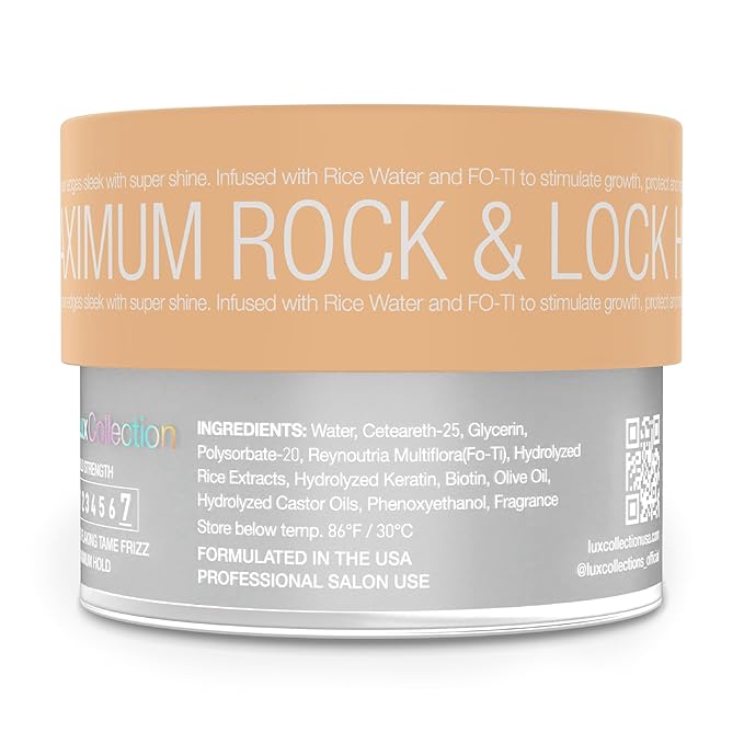 Edge Lux Edge Control Gel with Castor Oil, Keratin, Biotin, and Olive Oil - 48 Hour Maximum Hold, Non-Flaking, Non-Greasy, Scented, Conditioning Styling Gel for All Hair Types