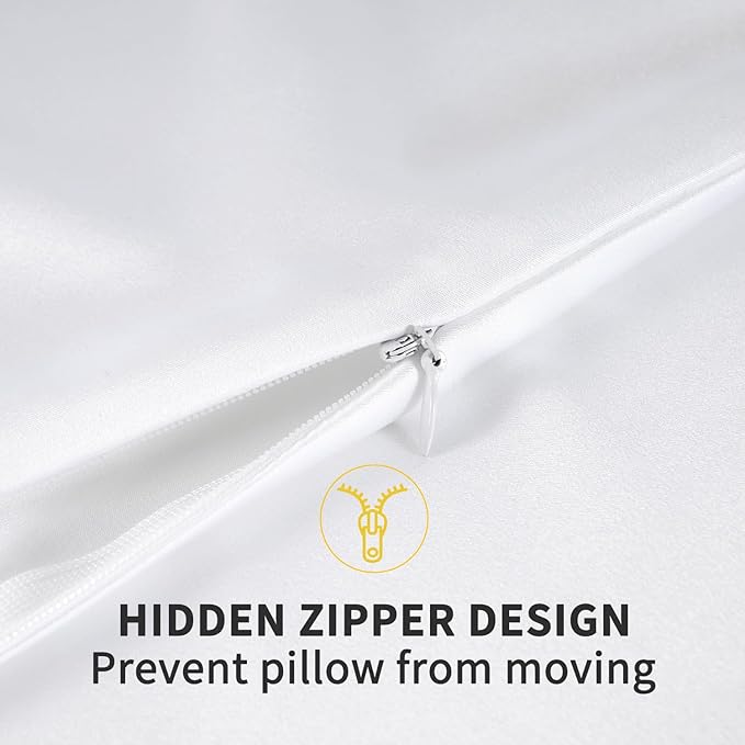 ZIMASILK 100% Pure Mulberry Silk Pillowcase for Hair and Skin Health,Soft and Smooth,Both Sides Premium Grade 6A Silk,600 Thread Count,with Hidden Zipper,1pc(Toddler 13''x18'',White)