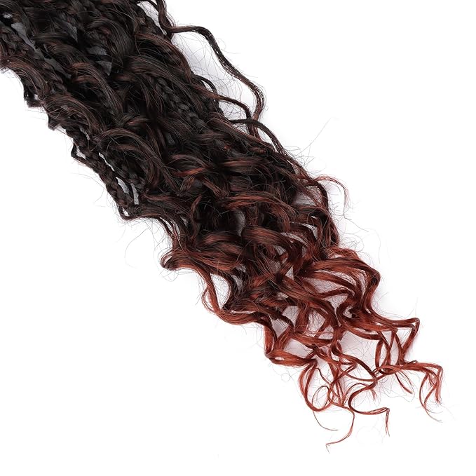 18 inch Goddess Box Braids Crochet Hair for Black Women 8 Packs Crochet Box Braids Pre-looped Boho Box Braids Crochet Braids Synthetic Braiding T350