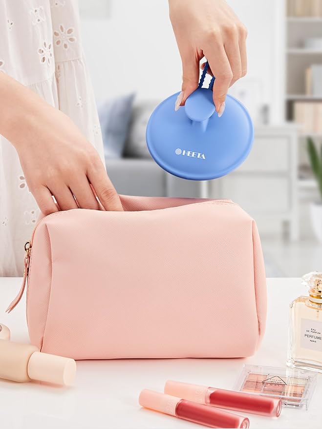 HEETA Scalp Massager Shampoo Brush with Silicone Bristles for Dandruff Removal Scalp Care & Hair Growth, Scalp Scrubber for All Hair Types, Head Massager Stress Relax, Upgraded Large Design,Blue