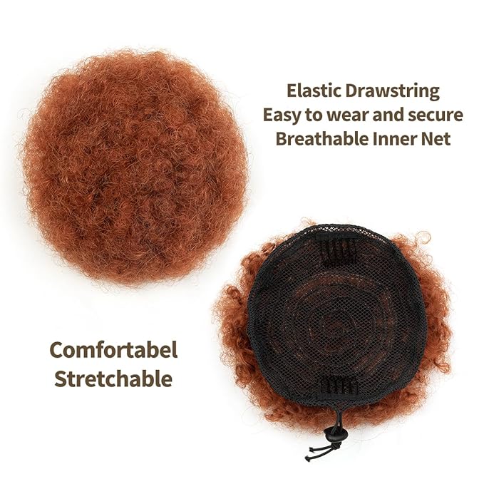 isheeny Medium Human Hair Bun For Girls 5-8 Years Old, Natural Human Hair Drawstring Ponytail Hair Extensions For Little Girls, Curly Bun Hairpiece, Soft, And Durable For Repeated Use