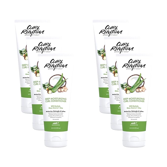 Deep Moisturizing Curl Conditioner - Curly Hair Conditioner with Shea Butter, Coconut, and Aloe - Strengthens and Protects Curls - 6 pc