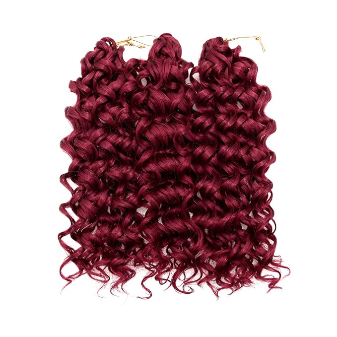 QRHSUKA GoGo Curl Crochet Hair Short Curly Crochet Hair for Women Beach Curl Water Wave Deep Twist Crochet Braids Synthetic Braiding Hair Extensions (12 inch(Pack of 6), #118)