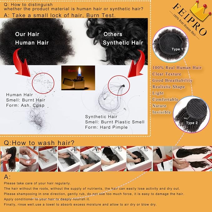 Kids Ponytail Afro Puff Ponytail for Black Women Human Hair Buns 2PCS/Pack 4 Inch for Girls Kids Children Babies Small Size Natural Black Kinky Curly Hair Updo Donut Chignon