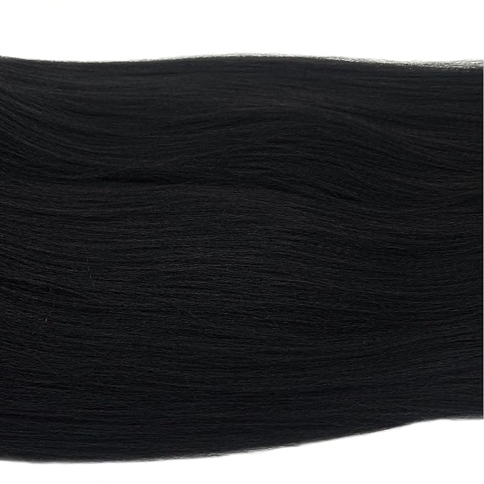 Kids Short 1b Black Braiding Hair Pre Stretched Prestretched Braiding Hair 18 inch Synthetic Hair Extensions for Braiding Box Braids Long Yaki Knotless Braiding Hair for Kids Girls