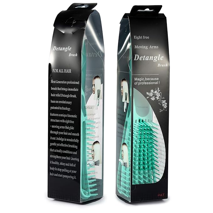 BESTOOL Detangling Brush for Black Natural Hair, Curly Hair Afro 3/4abc Texture - Faster and Easier Detangle Wet or Dry With No Pain (Green)