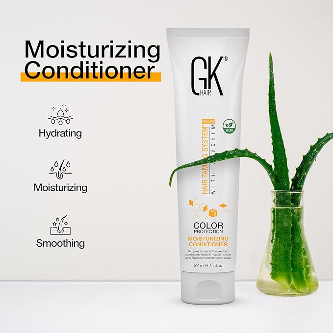 GK HAIR Global Keratin Moisturizing Conditioner (100ml/3.4 Fl Oz) for Hydrating Color Protection Dry Damage Curly Frizzy Color Treated Hair Repair Organic Paraben Sulfate Free All Hair Types