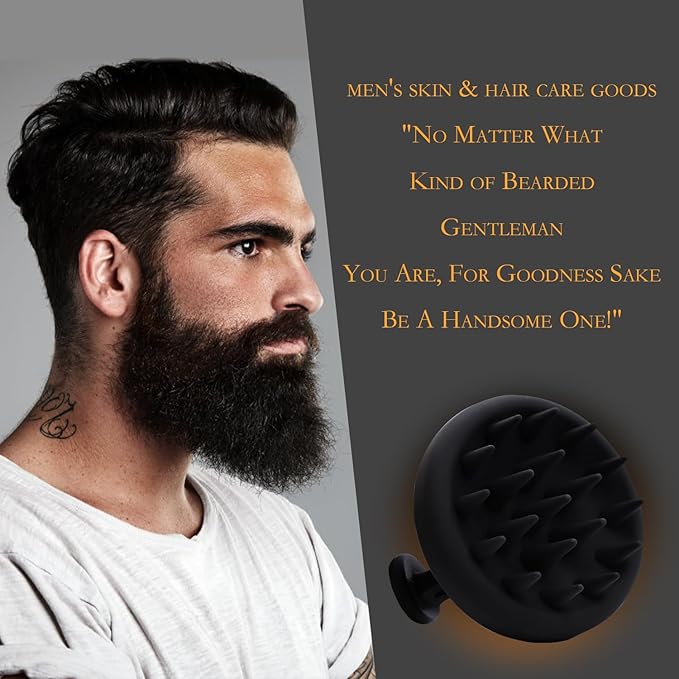 Beard Brush for Men, Silicone Beard Scrubber, Deep Cleans, Hair & Beard Exfoliator Helping Beard Shampoo Better Clean the Beard, Good Helper for Beard Oil - Eco & Reusable