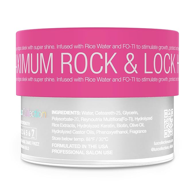 Edge Lux Edge Control Gel with Castor Oil, Keratin, Biotin, and Olive Oil - 48 Hour Maximum Hold, Non-Flaking, Non-Greasy, Scented, Conditioning Styling Gel for All Hair Types