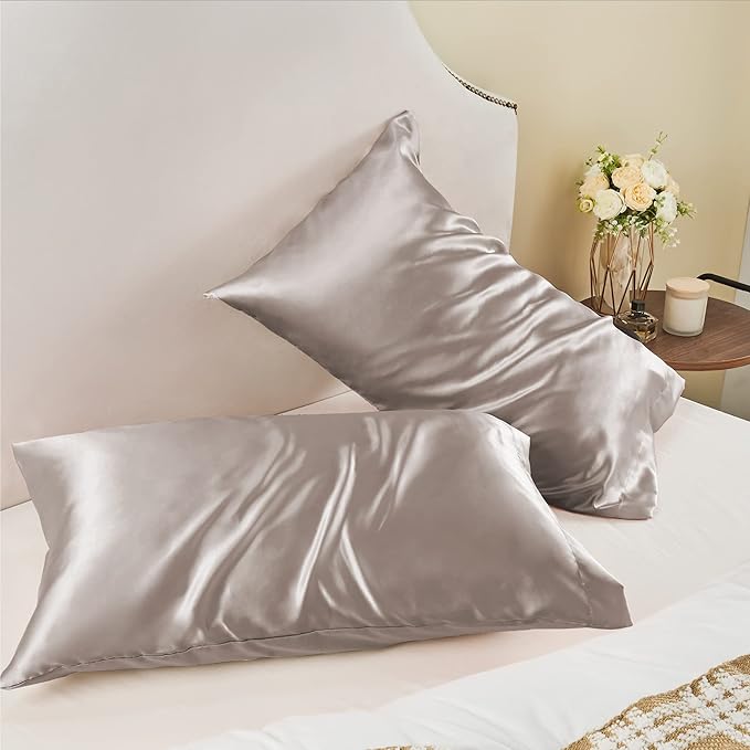BEDELITE Satin Pillowcase for Hair and Skin, Super Soft and Cooling Similar to Silk Pillow Cases 2 Pack with Envelope Closure, Gift for Women Men(20"x40" King Size, Rose Taupe)