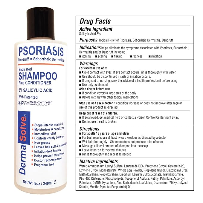 Psoriasis Shampoo and Leave-In Styling Spray Conditioner (Combo Pack) | Detangler for Sensitive Skin, Soothing Anti Dandruff, De-Flake, Dry Scalp Treatment for Seborrheic Dermatitis & Damaged Hair