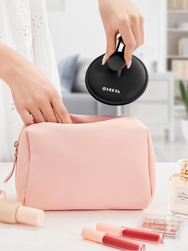 HEETA Scalp Massager Shampoo Brush with Silicone Bristles for Dandruff Removal Scalp Care & Hair Growth, Scalp Scrubber for All Hair Types, Head Massager Stress Relax, Upgraded Large Design,Black