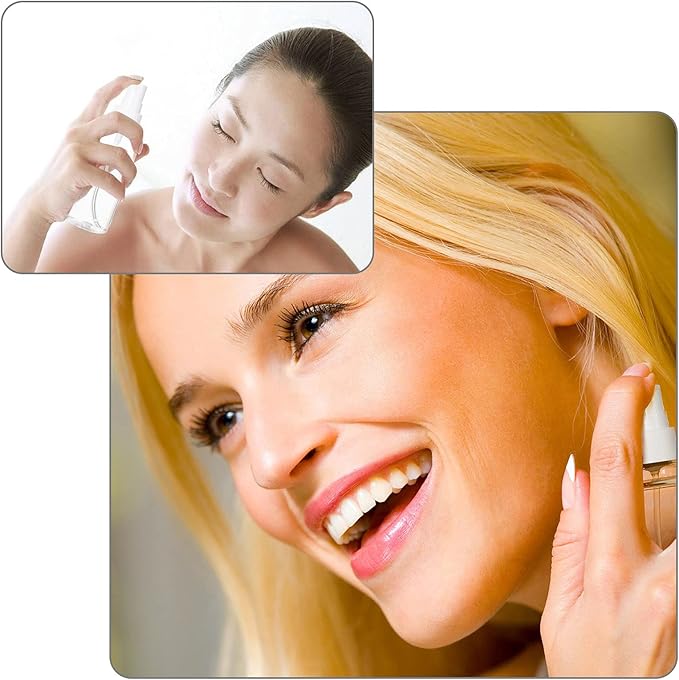 APACALI 50pcs 2 Oz Clear Fine Mist Spray Bottles, Reusable, Leak-Proof, Mini Travel Empty Spray Bottles for Perfume, Plant, etc. (60ml)