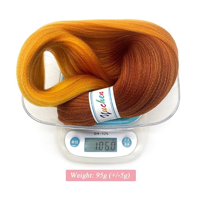 Ombre Braiding Hair Pre Stretched Color Ginger Golden Orange Crochet Braids Hair Extensions for Braiding Hypoallergenic Knotless Pre-Stretched Braiding Hair Ombre 26 Inch