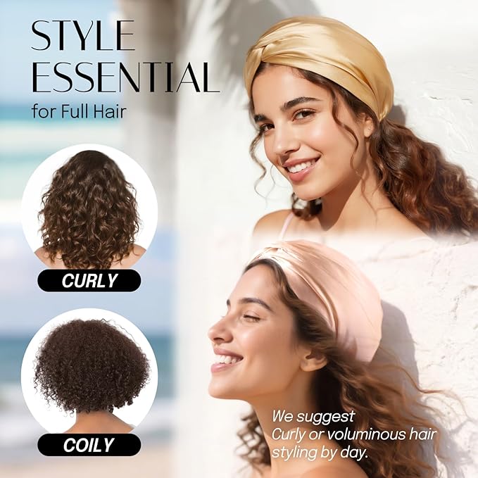 OLESILK Silk Bonnet for Sleeping Women: 100% Mulberry 22 Momme Silk, Adjustable Fit for Night Hair Care, No Frizz for Curls, Pink